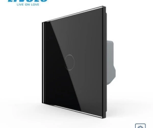 Întrerupător simplu tactil, dimabil adaptiv, cu panou sticla, Generatia Noua, Negru, Livolo