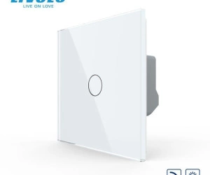 Întrerupător simplu tactil, dimabil, wireless - control din telecomanda RF, cu panou sticla, Generatia Noua, Alb, Livolo