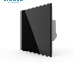 Întrerupător sonerie simplu tactil, cu panou sticla, Generatia Noua, Negru, Livolo