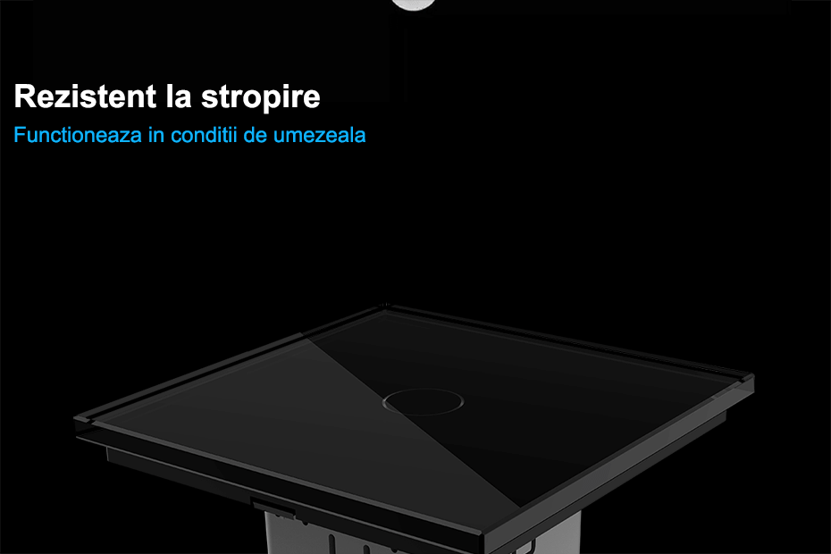 Intrerupatoare simplu + dublu wireless RF + telecomanda RF 10 circuite, generatia noua, Negru, Livolo