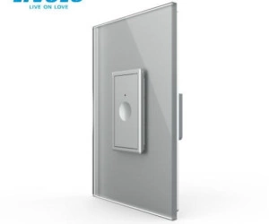 Intrerupator simplu tactil, 1M, cap scara / cap cruce, cu rama sticla, Gri, Livolo