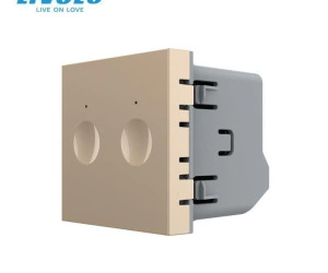 Modul intrerupator dublu tactil, control draperie, Auriu, Livolo