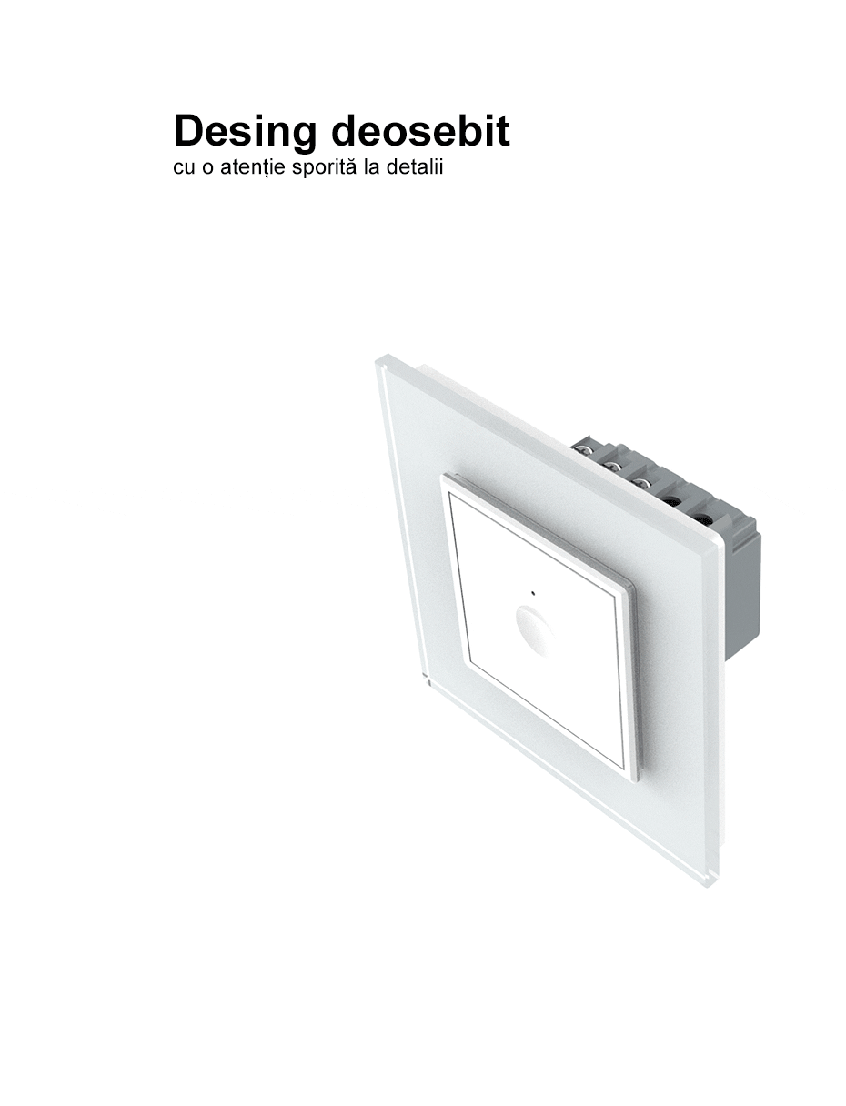 Modul intrerupator dublu tactil, control draperie, Alb, Livolo