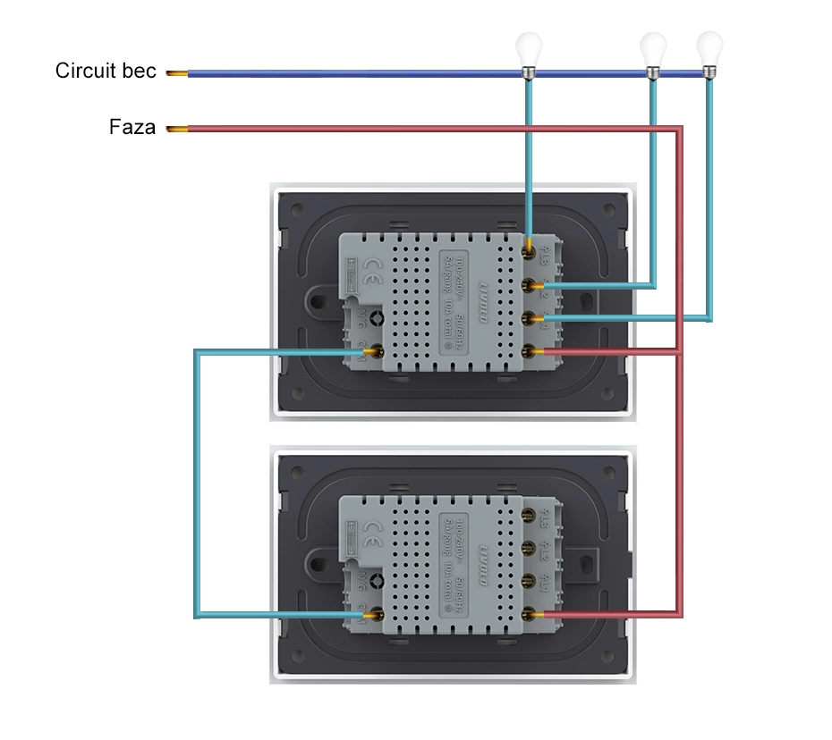 Intrerupator triplu, standard italian, control telecomanda RF, cu panou sticla, 3M, Gri, Livolo