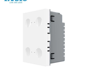 Modul intrerupator cvadruplu tactil, control telecomanda RF, cap scara / cap cruce, standard italian, 3M, Alb, Livolo