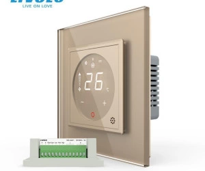 Modul controller pentru aer conditionat, fara rama sticla, Auriu, Livolo