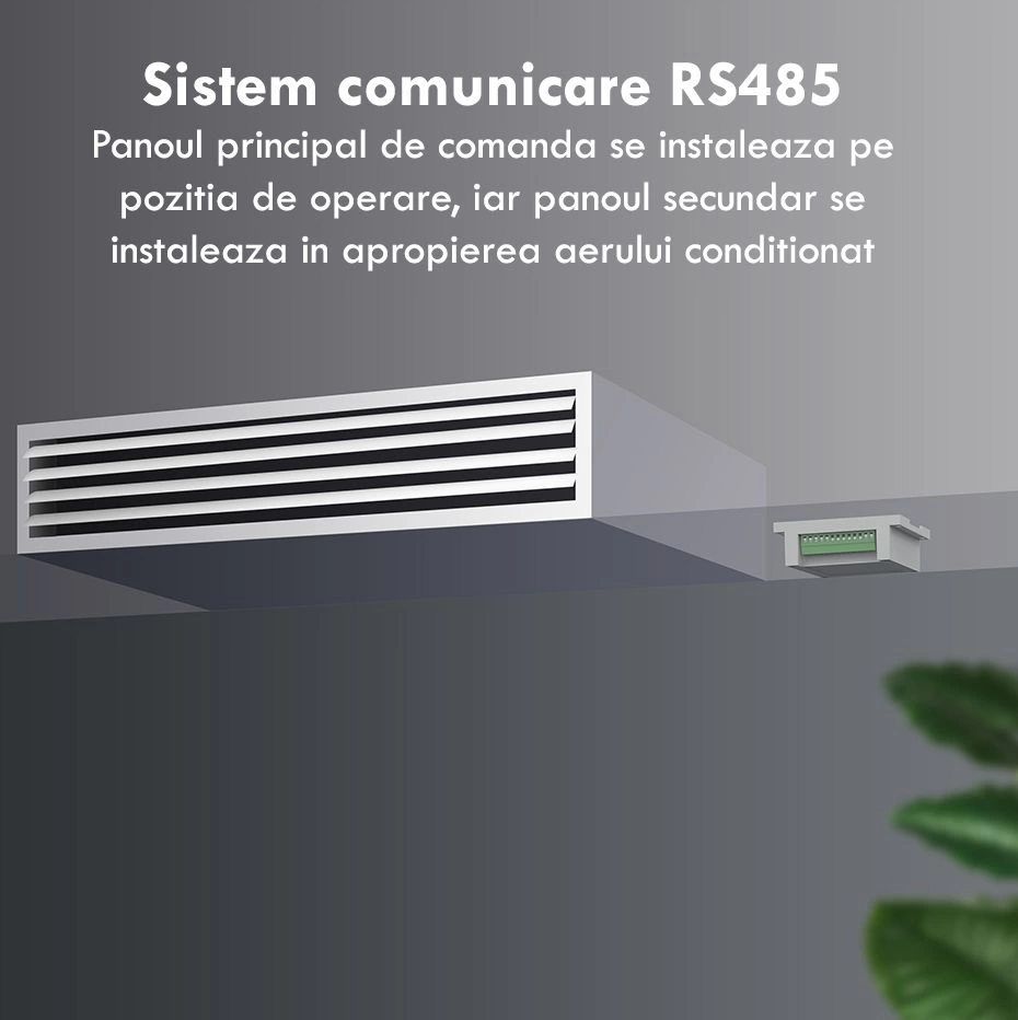 Modul controller pentru aer conditionat, fara rama sticla, Gri, Livolo