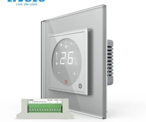 Modul controller pentru aer conditionat, fara rama sticla, Gri, Livolo