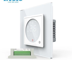 Controller pentru aer conditionat, cu rama sticla, Alb, Livolo