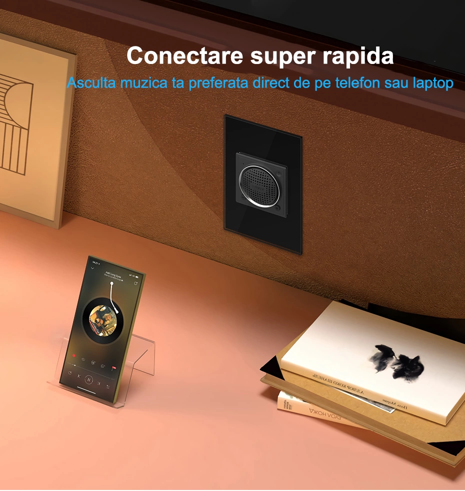 Modul difuzor Bluetooth, 2M, Auriu, Livolo