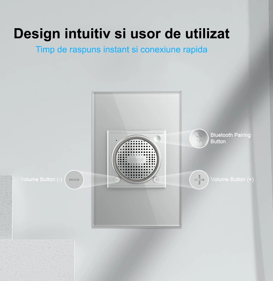 Modul difuzor Bluetooth, 2M, Auriu, Livolo