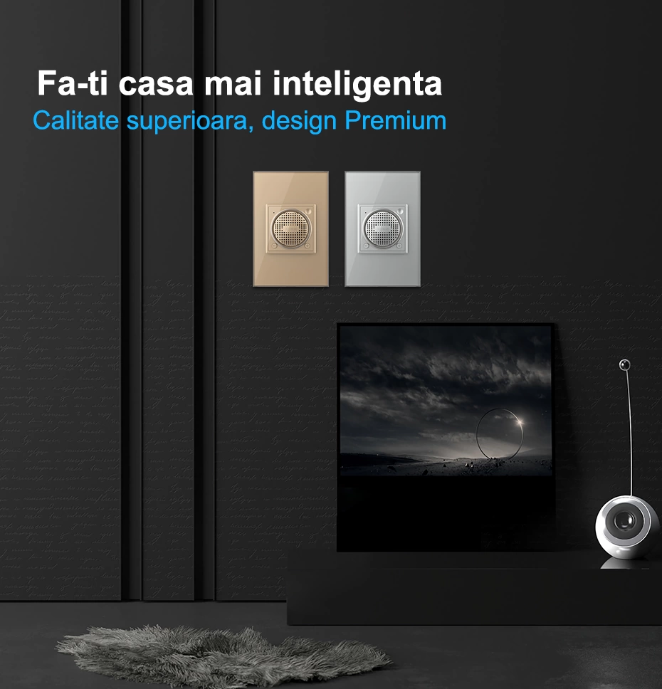 Difuzor cu Bluetooth, 2M, cu rama sticla, Negru, Livolo