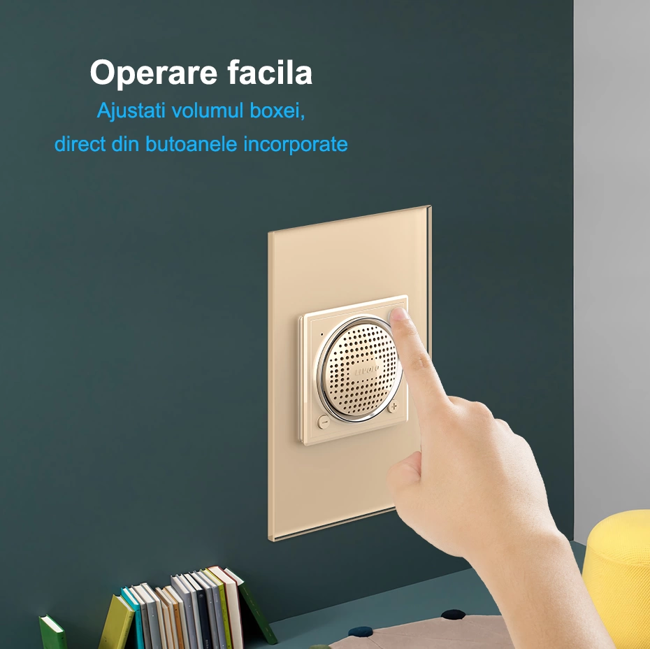 Difuzor cu Bluetooth, 2M, cu rama sticla, Gri, Livolo