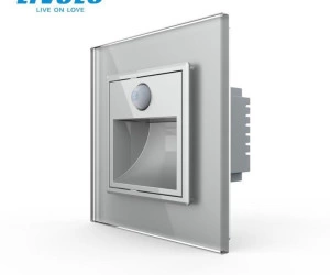 Lampa de orientare scara, cu senzor miscare, cu rama de sticla, Gri, Livolo