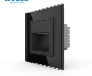 Lampa de orientare scara, cu rama de sticla, Negru, Livolo