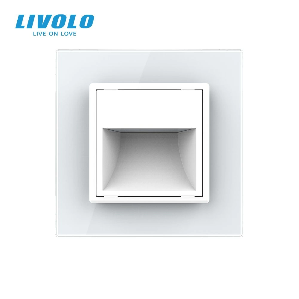 Lampa de orientare scara, cu rama de sticla, Gri, Livolo