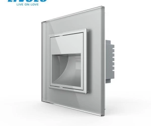 Lampa de orientare scara, cu rama de sticla, Gri, Livolo