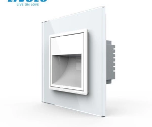 Lampa de orientare scara, cu rama de sticla, Alb, Livolo