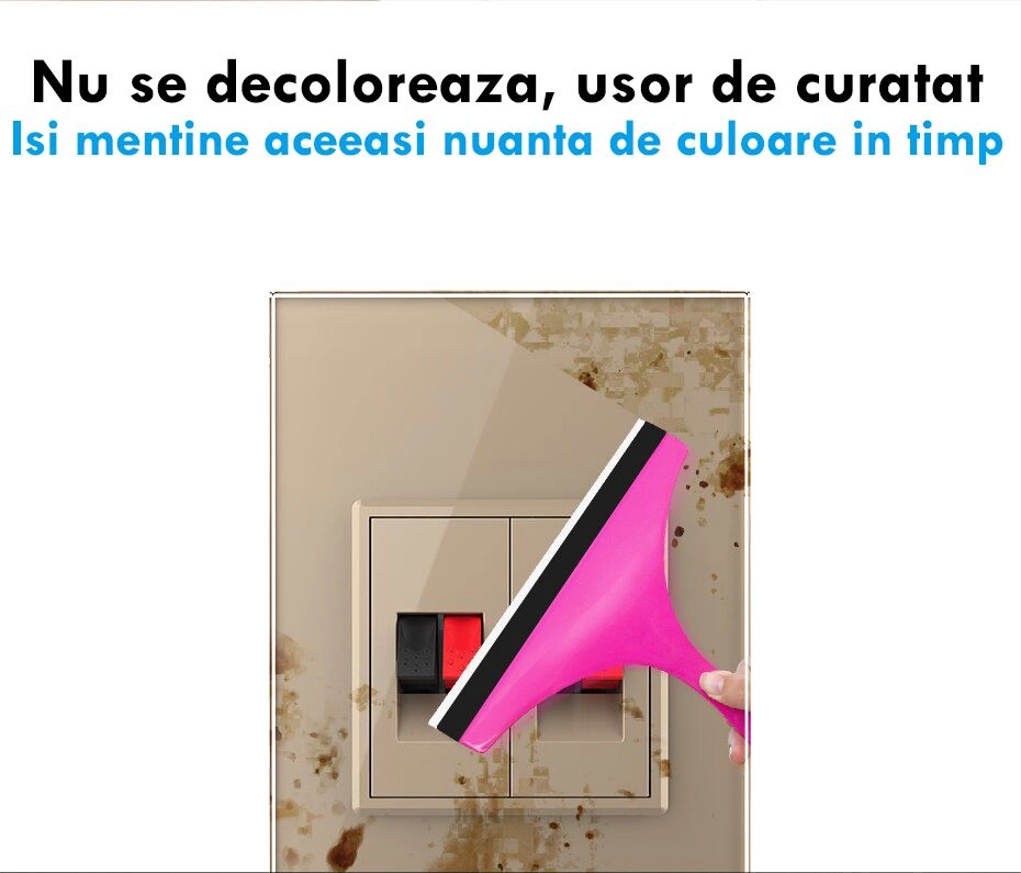 Priza dubla cabluri audio, 2x1M, cu rama sticla, Auriu, Livolo