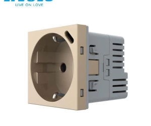 Modul priza simpla Schuko + slot USB Tip-C, Standard German 2M, Auriu, Livolo