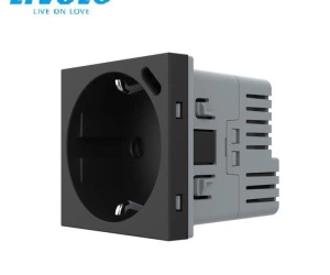 Modul priza simpla Schuko + slot USB Tip-C, Standard German 2M, Negru, Livolo