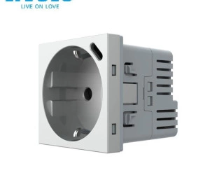 Modul priza simpla Schuko + slot USB Tip-C, Standard German 2M, Gri, Livolo