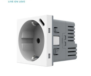 Modul priza simpla Schuko + slot USB Tip-C, Standard German 2M, Alb, Livolo