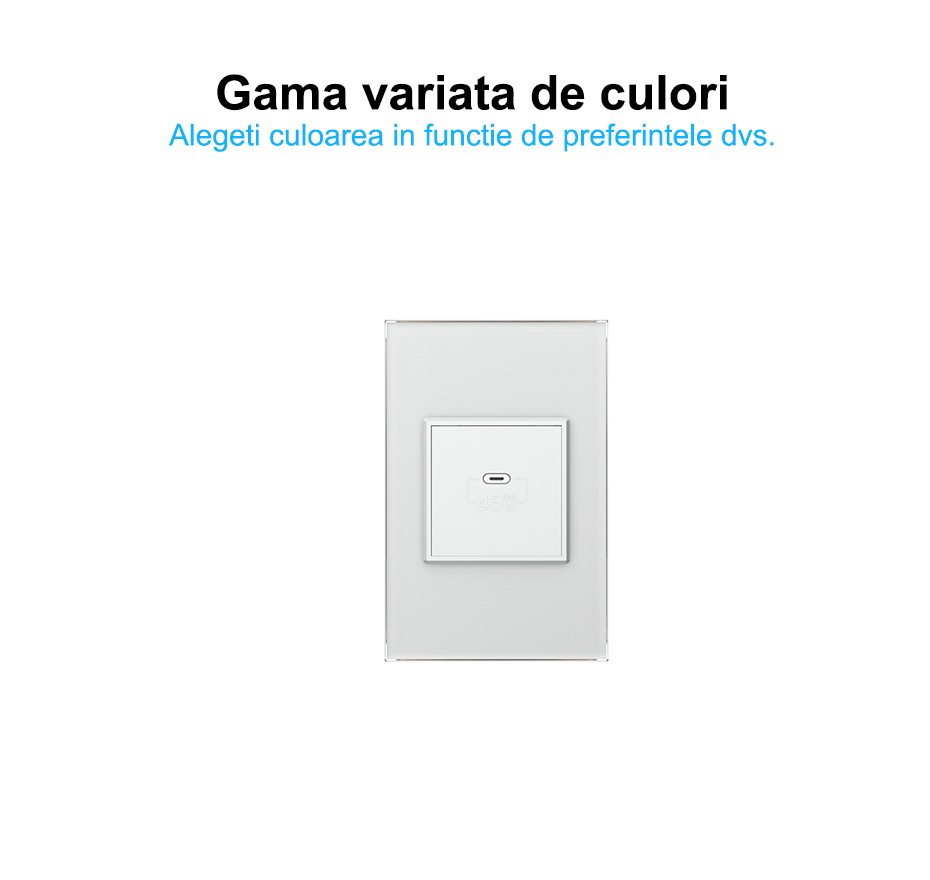 Modul priza simpla USB tip C, Negru, Livolo