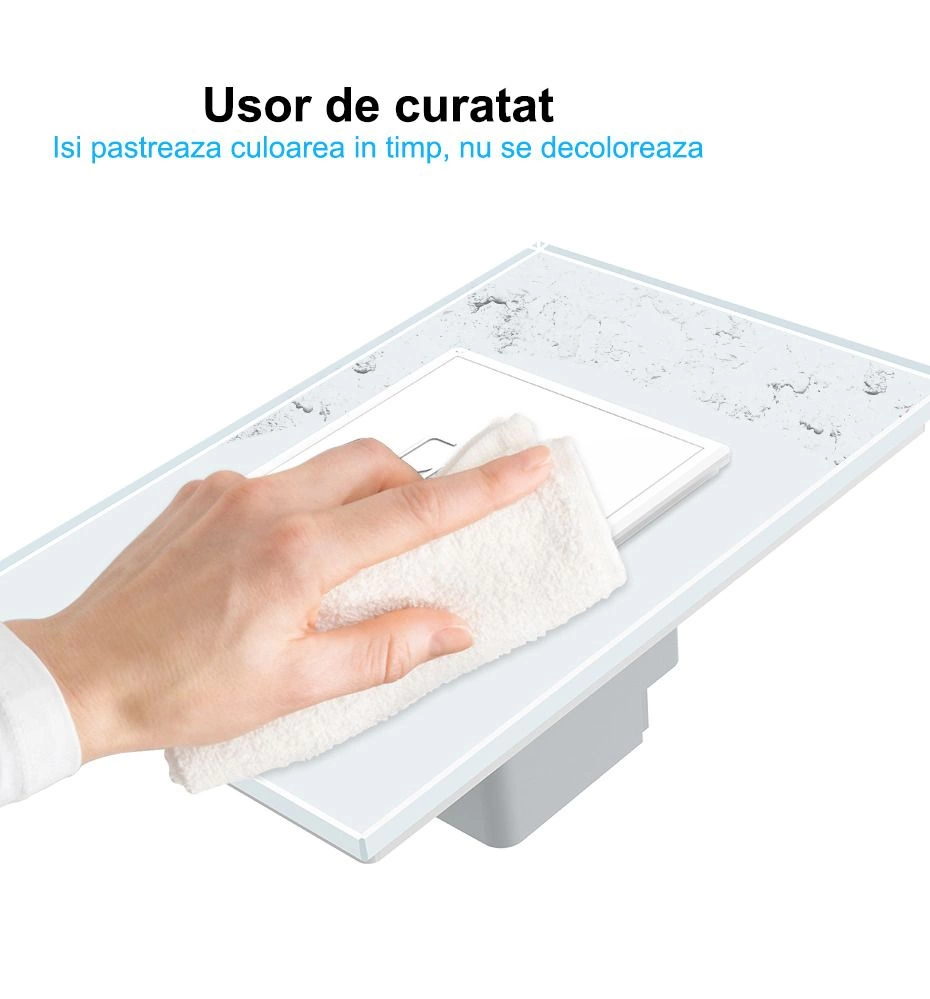 Priza simpla USB tip C, cu rama sticla, Gri, Livolo