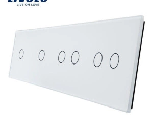 Panou întrerupător simplu + simplu + dublu + dublu, Alb, Livolo
