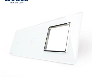 Ramă Întrerupător simplu + simplu + Priză simplă, Alb, Livolo