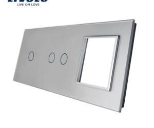 Ramă Întrerupător simplu + dublu + Priză simplă, Gri, Livolo