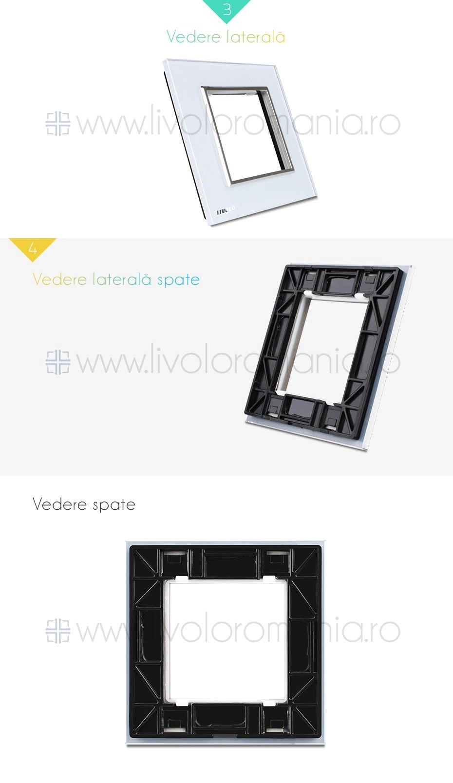 Ramă Priză Simplă, Negru, Livolo