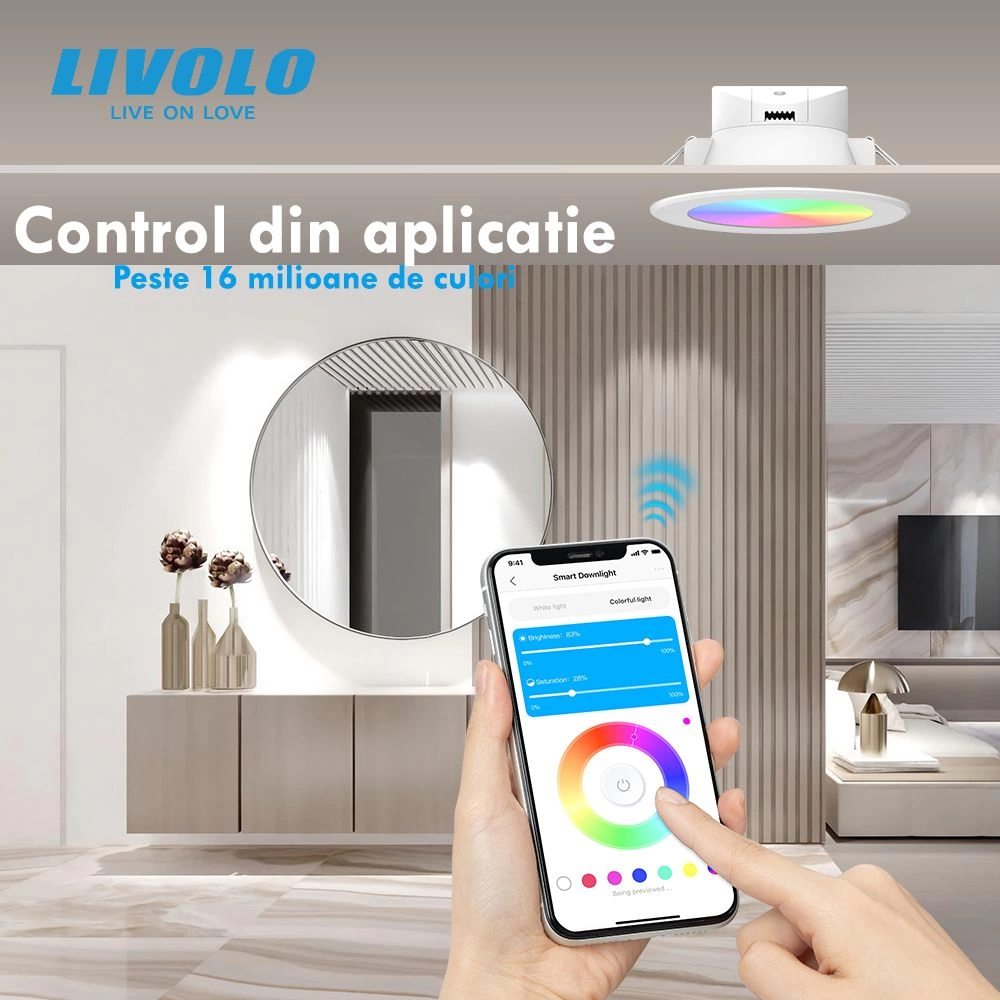 Spot inteligent RGB, WiFi, Livolo