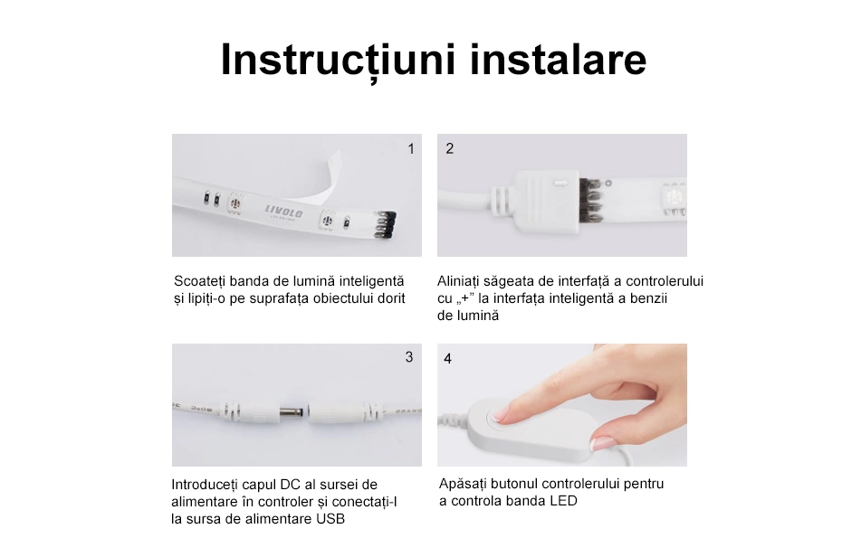 Banda LED Smart 2m, WiFi, 5050 RGB, Livolo