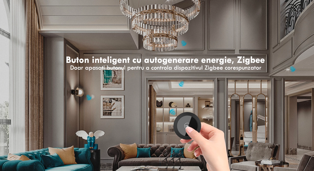 Buton inteligent cu autogenerare energie, ZigBee, Livolo